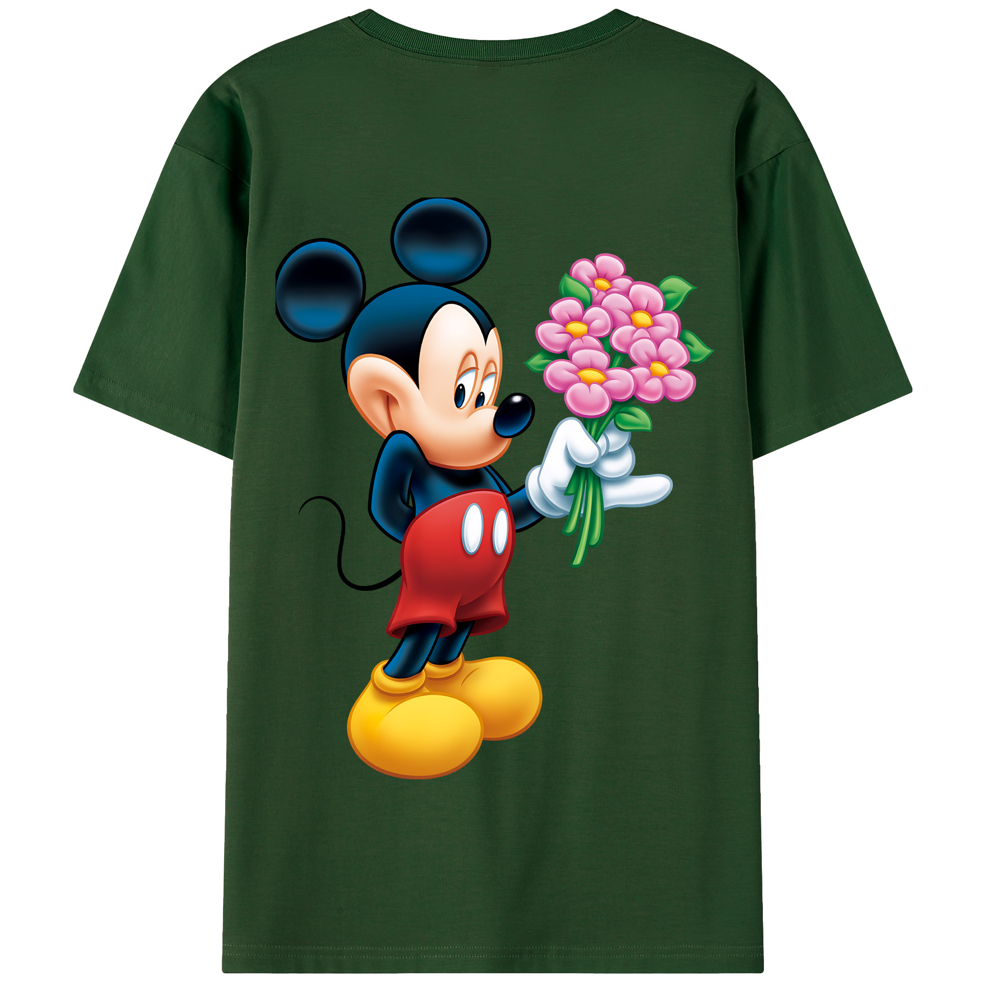 （画像用） ミッキーマウス Mickey Mouse 綿100％半袖Tシャツ（背面プリント）